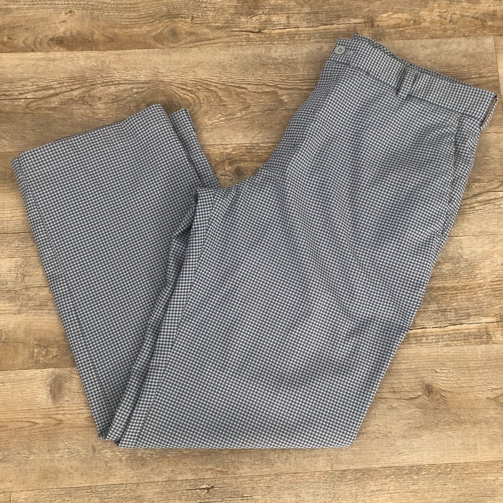 Nike Golf Dri-Fit Performance Pants Blue Gray Checkered Men’s Size 35x30